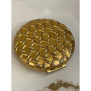 Vintage Estee Lauder Golden Weave Mirror Compact Pressed Powder Collectible Used